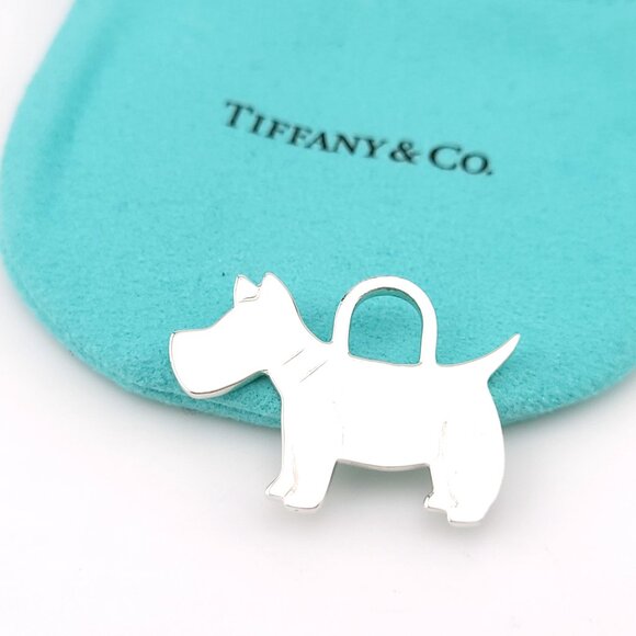 Tiffany & Co. Sterling Silver Scottie Terrier Dog Charm Pendant Pouch